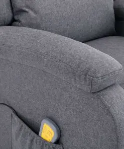 vidaXL Massage Recliner Dark Grey Fabric