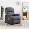 vidaXL Massage Recliner Dark Grey Fabric