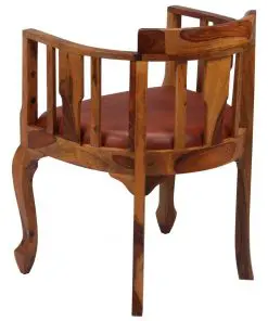vidaXL Dining Chairs 4 pcs Real Leather and Solid Sheesham Wood