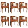 vidaXL Dining Chairs 6 pcs Real Leather and Solid Sheesham Wood vidaXL Dining Chairs 6 pcs Real Leather and Solid Sheesham Wood