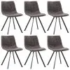 vidaXL Dining Chairs 6 pcs Brown Faux Leather
