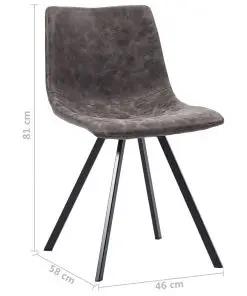 vidaXL Dining Chairs 6 pcs Brown Faux Leather