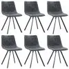 vidaXL Dining Chairs 6 pcs Black Faux Leather