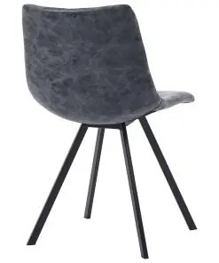 vidaXL Dining Chairs 6 pcs Black Faux Leather