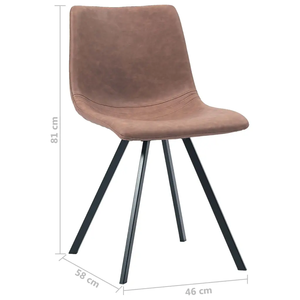 vidaXL Dining Chairs 6 pcs Medium Brown Faux Leather