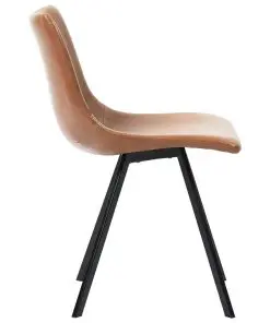 vidaXL Dining Chairs 6 pcs Shiny Brown Faux Leather