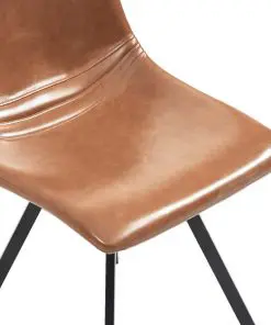 vidaXL Dining Chairs 6 pcs Shiny Brown Faux Leather