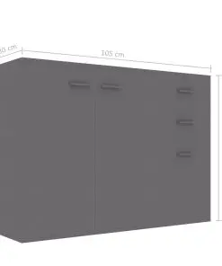 vidaXL Sideboard Grey 105x30x75 cm Chipboard