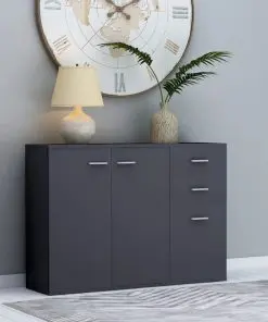 vidaXL Sideboard Grey 105x30x75 cm Chipboard