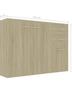 vidaXL Sideboard Sonoma Oak 105x30x75 cm Chipboard