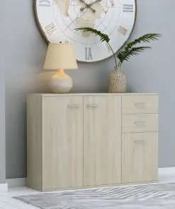 vidaXL Sideboard Sonoma Oak 105x30x75 cm Chipboard