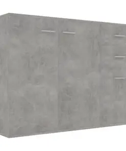 vidaXL Sideboard Concrete Grey 105x30x75 cm Chipboard