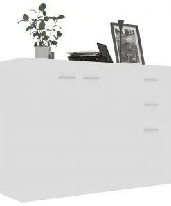 vidaXL Sideboard High Gloss White 105x30x75 cm Chipboard