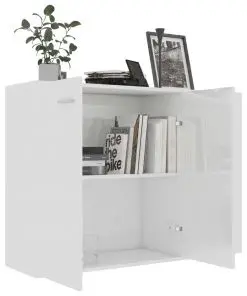 vidaXL Sideboard High Gloss White 105x30x75 cm Chipboard