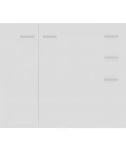 vidaXL Sideboard High Gloss White 105x30x75 cm Chipboard