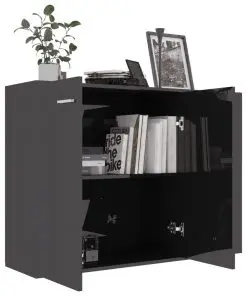 vidaXL Sideboard High Gloss Grey 105x30x75 cm Chipboard
