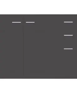 vidaXL Sideboard High Gloss Grey 105x30x75 cm Chipboard