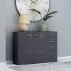 vidaXL Sideboard High Gloss Grey 105x30x75 cm Chipboard vidaXL Sideboard High Gloss Grey 105x30x75 cm Chipboard