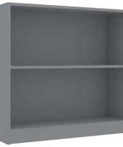 vidaXL Bookshelf Grey 80x24x75 cm Chipboard