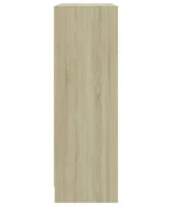 vidaXL Bookshelf White and Sonoma Oak 80x24x75 cm Chipboard