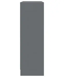 vidaXL Bookshelf High Gloss Grey 80x24x75 cm Chipboard
