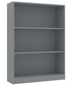 vidaXL Bookshelf Grey 80x24x108 cm Chipboard