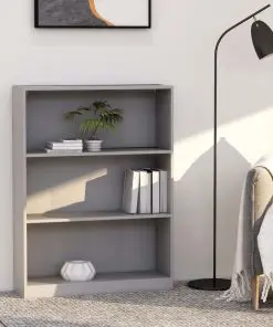 vidaXL Bookshelf Grey 80x24x108 cm Chipboard
