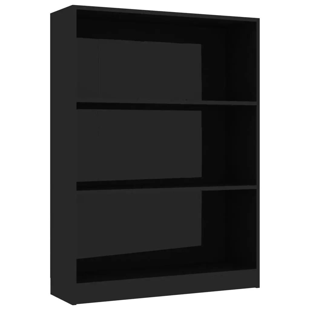 vidaXL Bookshelf High Gloss Black 80x24x108 cm Chipboard