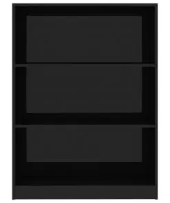 vidaXL Bookshelf High Gloss Black 80x24x108 cm Chipboard