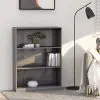 vidaXL Bookshelf High Gloss Grey 80x24x108 cm Chipboard