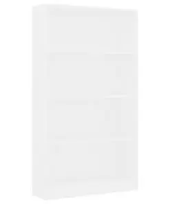 vidaXL 4-Tier Book Cabinet White 80x24x142 cm Chipboard