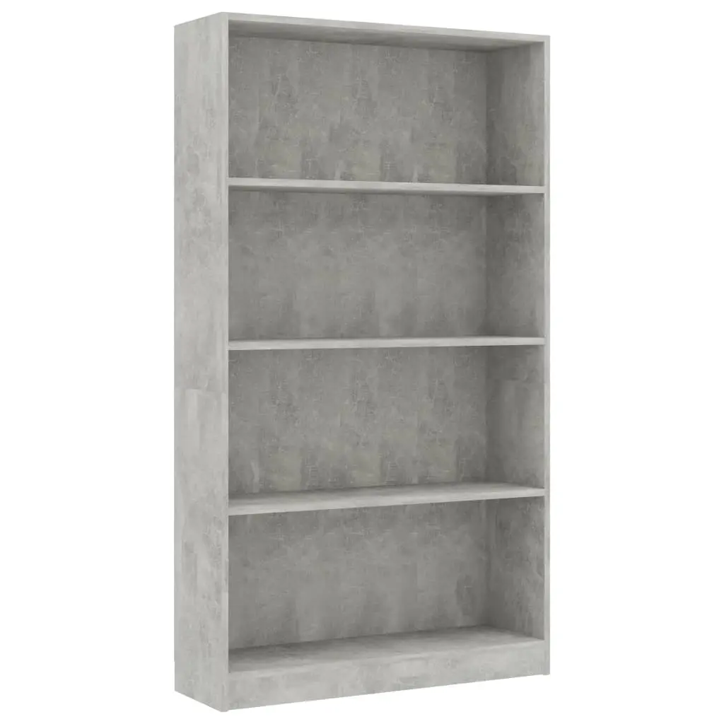 vidaXL 4-Tier Book Cabinet Concrete Grey 80x24x142 cm Chipboard