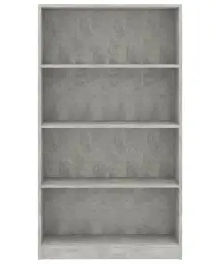 vidaXL 4-Tier Book Cabinet Concrete Grey 80x24x142 cm Chipboard