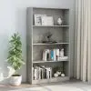 vidaXL 4-Tier Book Cabinet Concrete Grey 80x24x142 cm Chipboard vidaXL 4-Tier Book Cabinet Concrete Grey 80x24x142 cm Chipboard
