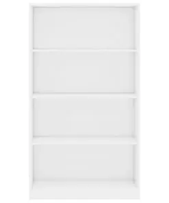 vidaXL 4-Tier Book Cabinet High Gloss White 80x24x142 cm Chipboard