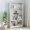 vidaXL 4-Tier Book Cabinet High Gloss White 80x24x142 cm Chipboard