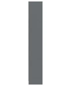 vidaXL 4-Tier Book Cabinet High Gloss Grey 80x24x142 cm Chipboard