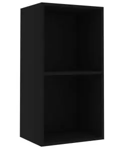 vidaXL 2-Tier Book Cabinet Black 40x30x76.5 cm Chipboard