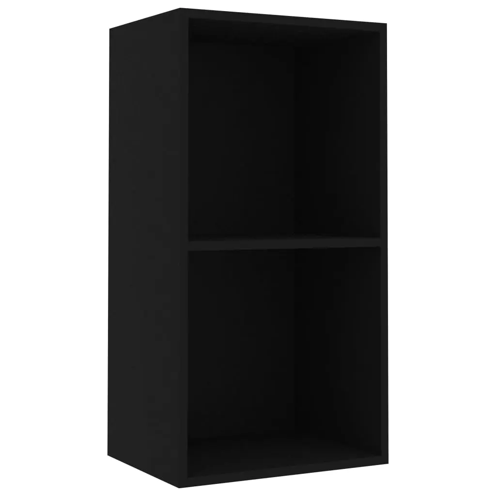 vidaXL 2-Tier Book Cabinet Black 40x30x76.5 cm Chipboard