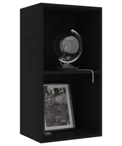 vidaXL 2-Tier Book Cabinet Black 40x30x76.5 cm Chipboard