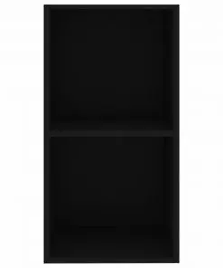 vidaXL 2-Tier Book Cabinet Black 40x30x76.5 cm Chipboard