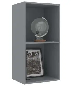 vidaXL 2-Tier Book Cabinet Grey 40x30x76.5 cm Chipboard