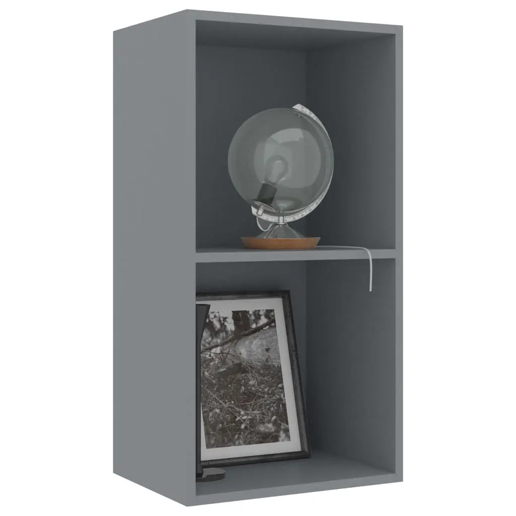 vidaXL 2-Tier Book Cabinet Grey 40x30x76.5 cm Chipboard