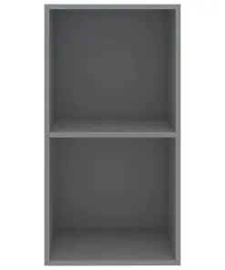 vidaXL 2-Tier Book Cabinet Grey 40x30x76.5 cm Chipboard