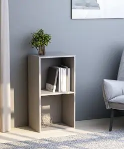 vidaXL 2-Tier Book Cabinet Grey 40x30x76.5 cm Chipboard