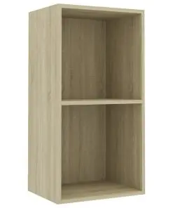 vidaXL 2-Tier Book Cabinet Sonoma Oak 40x30x76.5 cm Chipboard