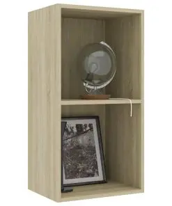 vidaXL 2-Tier Book Cabinet Sonoma Oak 40x30x76.5 cm Chipboard
