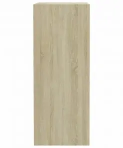 vidaXL 2-Tier Book Cabinet Sonoma Oak 40x30x76.5 cm Chipboard