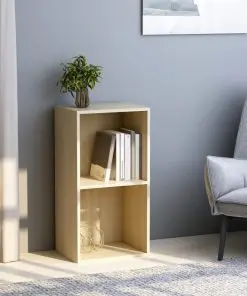 vidaXL 2-Tier Book Cabinet Sonoma Oak 40x30x76.5 cm Chipboard