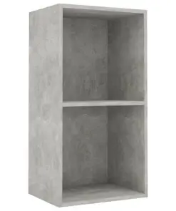 vidaXL 2-Tier Book Cabinet Concrete Grey 40x30x76.5 cm Chipboard